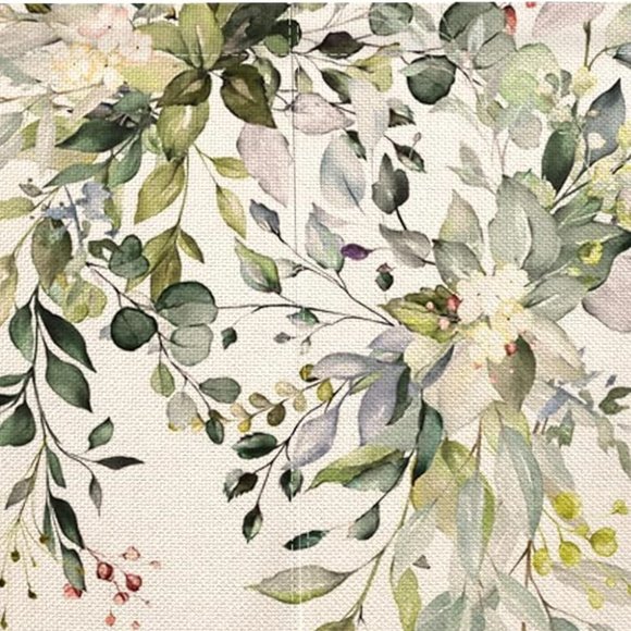 Botanical Green Leaves Flower Vines Floral Japanese Noren Curtains Asian Art New - Picture 3 of 10